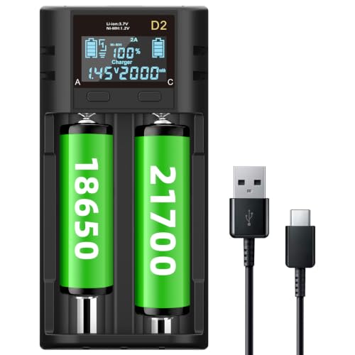 Universal Battery Charger for 18650, 21700, AA, AAA with LCD