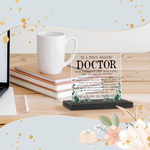 Doctor Gifts for Women, Men, Doctor Appreciation Thank You Gift, Doctor Leaving Going Away Retirement Christmas Birthday Gifts for Women, Doctor Plaque Desk Decorative Signs GXX23 - Thumbnail 4