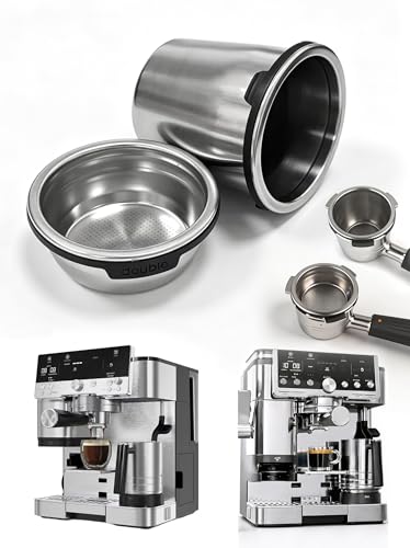 Double and Luxe Portafilter Basket compatible with Ninja luxe cafe ES601 ES701 ES501 Espresso Machines, Stainless Steel, Heat-Resistant, Dishwasher-Safe