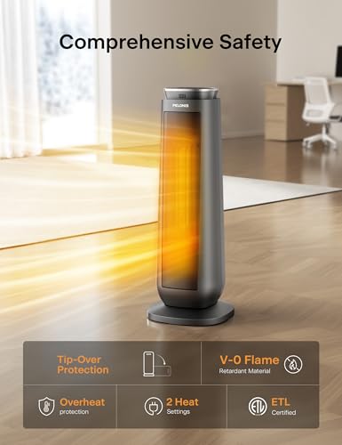 Pelonis Ceramic Tower Heater Gray thumbnail 7
