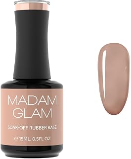 Madam Glam Rubber Base 15 ml UV/LED Gel Polish (Nude, 0.5 Fl Oz)