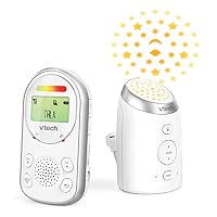 VTech AM706-1W Baby Monitor with Long Range, up to 1,000ft, Clear Sound, 2-Way Audio Talk, Vibrating Sound Alert, Glow-on-Ceiling Night Light