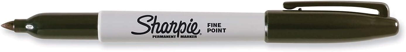 Sharpie fine tip Permanent Marker, Stainless Steel Single Marker case, fine Bullet tip, Black, 5/Pack