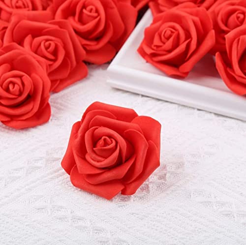Image of VRB Dec 24 pcs Rose Artificial Flowers for Decoration,Artificial Flower,Flower for Hair Styling,Flower for Pooja, for Home Decor,Diwali.(24pcs -Red Big Foam Rose)