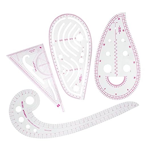 ZENVALY Regla de Costura, 4 Piezas Conjunto Regla Métrica Francesa, Regla para Ropa, Regla de Curva para Costura, Reglas de Costura Patronaje, para Costura Confección Patrón Diseño Dibujo Plantillas