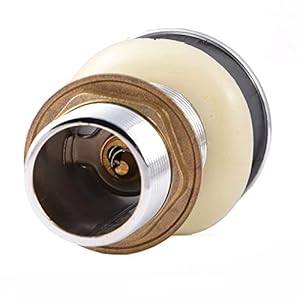 Watertoy Touch POP UP Full Thread Waste Coupling with Large Suction Holes and Hygienic, pop up outlets for Kitchen counters, Sink Coupling 3 Inches - (Brass, Silver) (3 INCH)