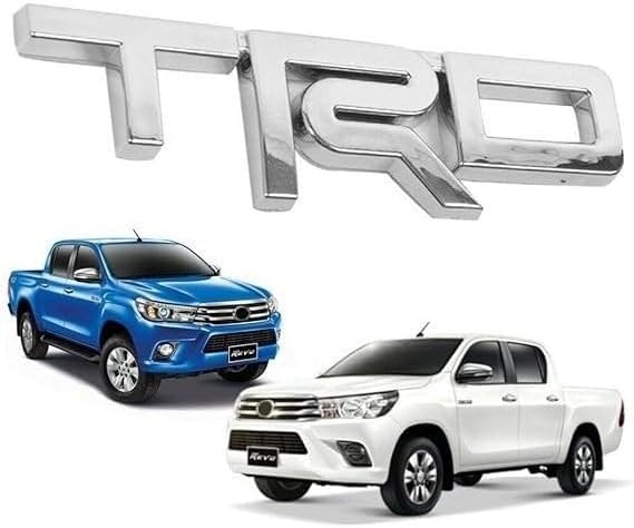 (TRD Small Silver Sticker) 12 x 3.5cm Logo Car Bike Metal Logo Car Emblem 3D Badge Auto Racing Sport Sticker Grand Tourer Decal