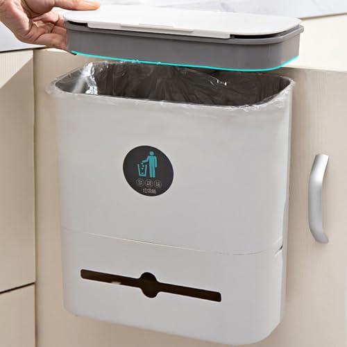 Bote de basura colgante para cocina con tapa deslizante, 3.5 galones miniatura 5