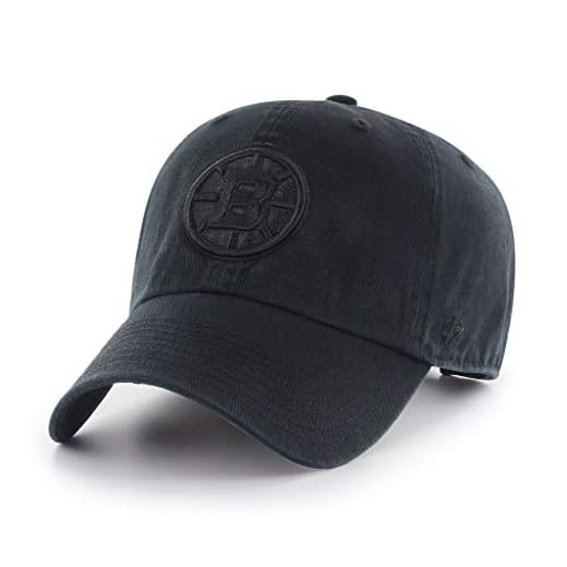 '47 Boston Bruins Men's Black on Black Clean Up Adjustable Hat - One Size