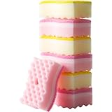 Yellow Pink Colors Multi-Functional Sponges Non-Scratch Scrub Sponges Household Kitchen Cleaning Spo