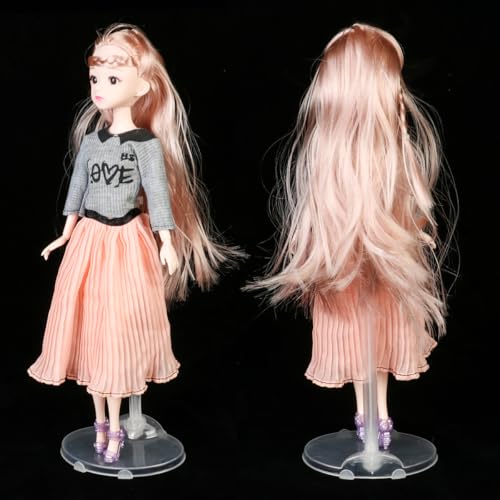 Image of QINGZHE 22Pcs Adjustable Doll Stands, Plastic Doll Display Holders, Clear Action Figure Stand, Toy Dolls Accessories, Transparent Display Stand Support for 11 to 13 Inch Tall Dolls