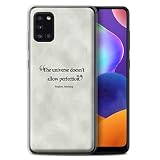 Stuff4 Coque Gel TPU de Coque pour Samsung Galaxy A31 2020 / Stephen Hawking Design/Citations Célèbres Collection