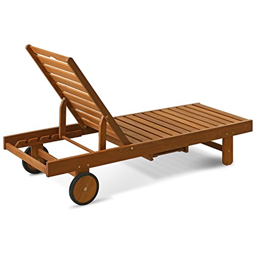Furinno FG17744 Tioman Outdoor Hardwood Patio Furniture Sun Lounger thumb #3
