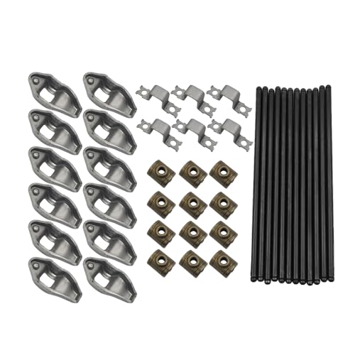 Lskioer Pushrods & Rocker Arms Kit Fits for Jeep Wrangler Grand Cherokee 242ci 4.0 L Engine 1987-2006, Engine Rocker Arm Pushrod Set Replaces RK-551-2, PR-437, MPR437S