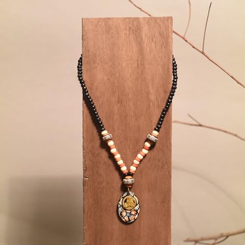 Image of AAKRITI ART CREATIONS Boho Tribal Handcrafted Ethnic Necklace Collection | Mandala, Dreamcatcher, Sunburst & Moonstone Designs | Artisan Collar, Lariat & Pendant Statement Jewelry for Women