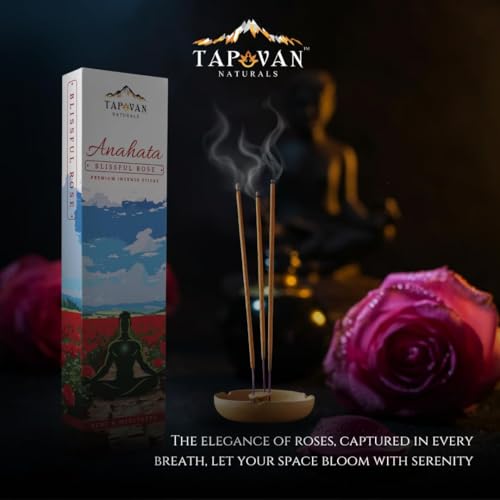 Image of Rose Incense Sticks Anahata Pack of 4 160 Sticks Natural Handcrafted Agarbatti Long Lasting Rose Fragrance for Meditation Relaxation Yoga Pooja Home Temple Stress Relief Calm Mind