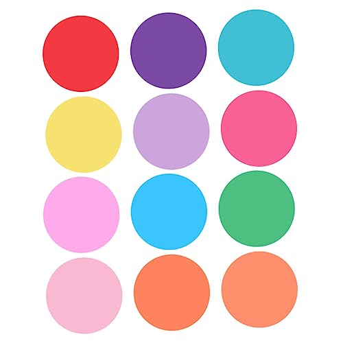 SEWACC 12 Pcs Dry Erase Sticker Table Spots for Classroom Packaging Sticker Removable Vinyl dot Colorful Dry Dots Round Sticker Label Vinyl dot Wall Decals Child Message Board Stickers