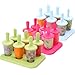 Whonline 3 Sets 18pcs Reusable Round Ice Popsicle Molds Ice Pop Makers with Brush and Funnel