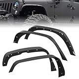 Off-Road Fender Flares Kit Compatible with 2018-2025 Jeep Wrangler JL, New Thicken 4 PCS Heavy-Duty Solid Steel Fenders for JL Front & Rear Flat - Fenders for 2018-2025 JL