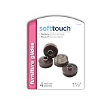 Nail-On Heavy Duty Felt Pads for Wood Furniture and Hard Floor Surfaces – Protect your Hard Floor Surfaces from Scratches, 1-1/2” Round Furniture Protectors, Walnut Brown (4 Pieces)