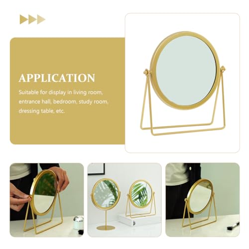Miroir rond de maquillage avec base stable pour table et coiffeuse d'élève - 8