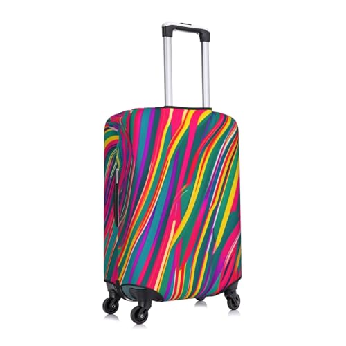 Rainbow Lines Print Luggage Suitcase Cover Protector Luggage Washable Covers With Concealed Zipper3