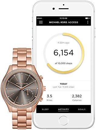 Michael Kors Women's 42mm Access Slim Runway Rose Goldtone Pave