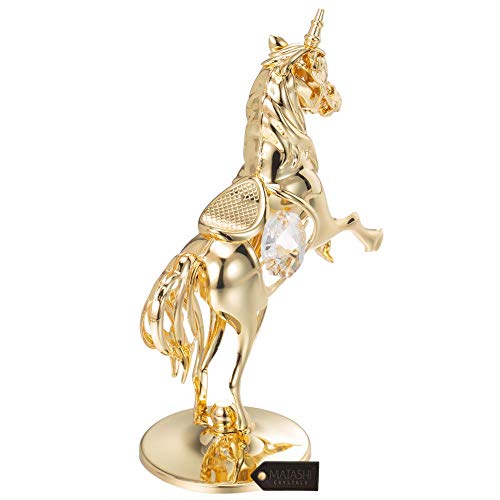 Matashi MT11799G - UNICORN ON STAND 24K Gold Plated Unicorn Ornament W/Crystals thumb #4