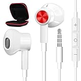 3.5mm Headphones for MacBook Pro 2021, Jelanry Wired in Ear Earbuds with Mic Volume Control 3.5mm Jack Earphones for iPhone iPad iPod PC MP3 MP4 Android for Google Pixel 5A Samsung A12 S10 PS5 White
