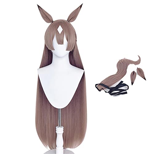 NoryNick ウィッグ コスプレ サトノダイヤモンド コスプレ ウィッグ コスチューム ウィッグネット付き 耳としっぽ付き