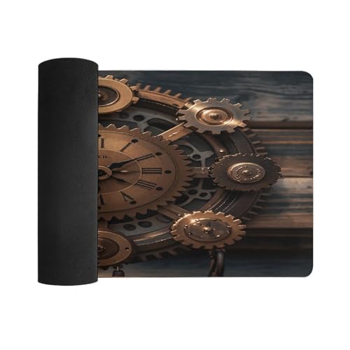 Vintage Gears Clock Desk Mat Large Rubber Mouse Pad miniatura 3