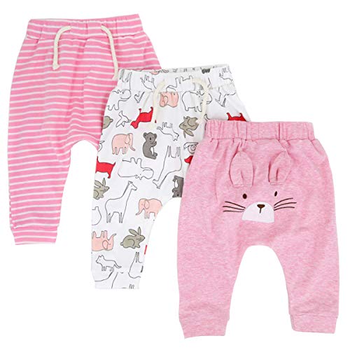 CuteOn 3 Paquete Unisexo Niños Niñito Harén Pantalones Algodón Elástico Pantalones (6 Meses, 12 Gatos) Cover