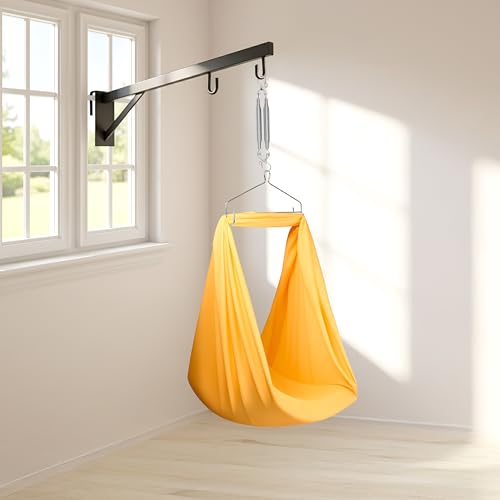 Image of Baby Window Cradle Hanger | Up to 35 Kg Metal Rod | Hook and Paint Protection Shield | Black, 100 cm | WCH1mB
