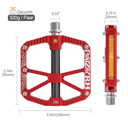 MZYRH MTB Mountain Bike Pedals with Reflectors - Image 2