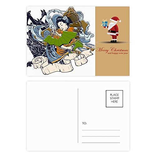 Cartes postales Japan avec Samouraï Épée et Kimono en lot de 20 à offrir pour Noël