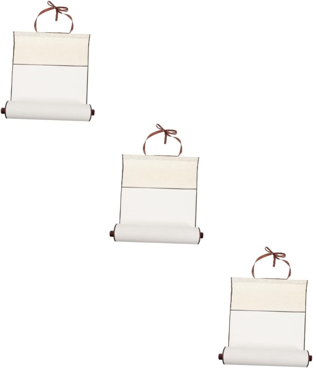 Scroll Paper 3pcs Blank Scroll Japanese Accessories Paper Torah Scroll Drawing Scroll Set Painting Supply Art Wall Scroll Calligraphy Practicing Paper