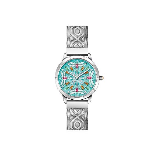 THOMAS SABO Reloj Analógico para Mujeres de Cuarzo con Correa en Acero Inoxidable WA0368-201-215-33 mm