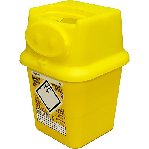 Qualicare Sharps Safe Needle Syringe Insulin Disposal Surgery Waste Bin Box - 4 Litre, Single Pack