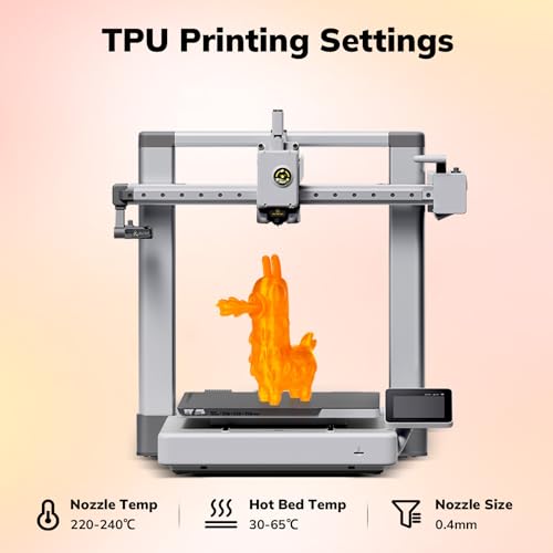 Image of AMOLEN 95A TPU 3D Printer Filament 1.75mm, High Hardness & Resilience TPU Transparent Orange Filament, 1KG Flexible 3D Filament, Dimensional Accuracy + /- 0.02mm, Suitable for Most FDM 3D Printers