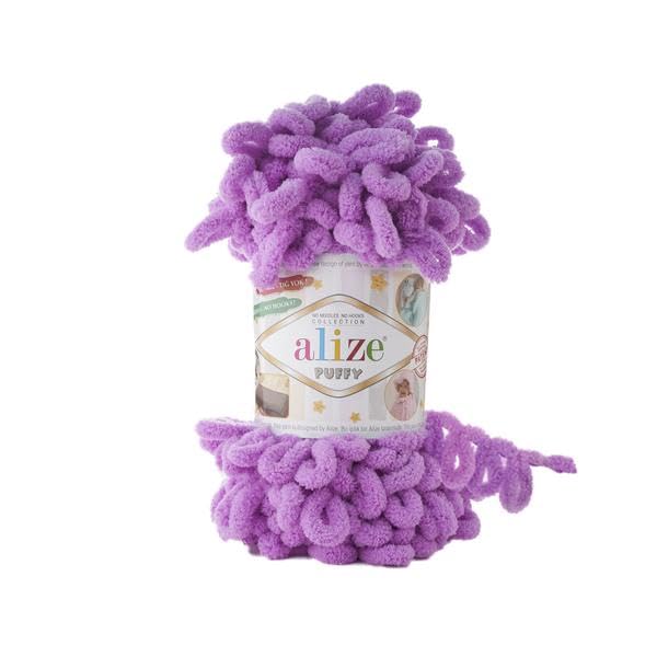 Alize Puffy Baby Big Loop Blanket Yarn 100% Micropolyester Soft Wool Each Ball 100g 9m - 378 Orchid