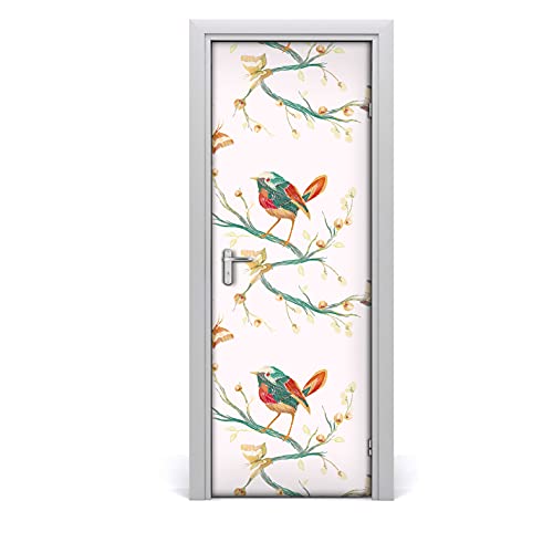 Mural autoadhesivo impermeable DIY estilo vintage de 70x200 cm con pájaros silvestres 2