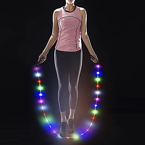 image for Glovion LED Jump Rope with Lights, USB Rechargeable Light Up Jumping R