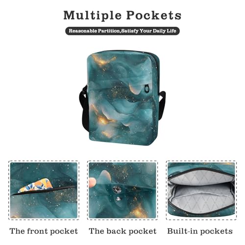 crossbody messenger bag mens crossbody bag Womens Crossbody Purses Adjustable Strap for business business- Rose Gold Teal Green Blue2