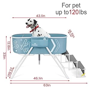 Steper Big Dog Bath Tub with Stairs, Elevated Portable Foldable Wash Station with Steps for Bathing, Shower and Grooming, Indoor, Outdoor, for Medium to Large Size Dogs (Large, 2022 Version) Steper Big Dog Bath Tub with Stairs, Elevated Portable Foldable Wash Station with Steps for Bathing, Shower and Grooming, Indoor, Outdoor, for Medium to Large Size Dogs (Large, 2022 Version)