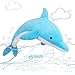 MorisMos 55 Inch Giant Dolphin Stuffed Animals, Large Stuffed Dolphin Plush Toy Soft Marine Ocean Plush Gifts for Kids, Blue