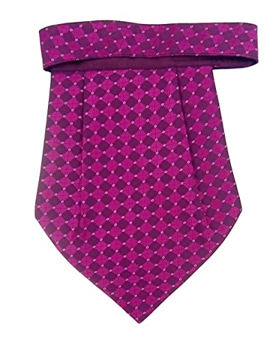 Image of formal cravat set for men with pocket square Men's Cravat Necktie, Self Design Microfiber Dark Multi color Free Size