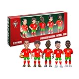 MINIX - Estrellas de fútbol - Copa del Mundo - Pack - Portugal - 5 Figuras - Figura Coleccionable de 7 cm (Ronaldo, Joao Neves, Bernardo Silva, Vitinha, Nuno Mendes)