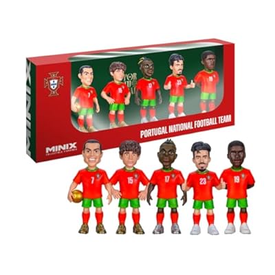 MINIX - Estrellas de fútbol - Copa del Mundo - Pack - Portugal - 5 Figuras - Figura Coleccionable de 7 cm (Ronaldo, Joao Neves, Bernardo Silva, Vitinha, Nuno Mendes) | Ya disponible en tu tienda friki favorita! En mundofriki.es! MINIX - Estrellas de fútbol - Copa del Mundo - Pack - Portugal - 5 Figuras - Figura Coleccionable de 7 cm (Ronaldo, Joao Neves, Bernardo Silva, Vitinha, Nuno Mendes) | Ya disponible en tu tienda friki favorita! En mundofriki.es!