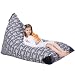 Stuffed Animal Storage Bean Bag Chair for Kids and Adults. Premium Canvas Stuffie Seat - Cover ONLY (Grey with White Arrows 200L/52 Gal)