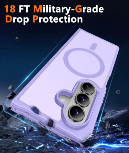 Image of FNTCASE for Samsung Galaxy Z Fold 8 Ultra / Z Fold 7 Case, Fit for Magsafe | Screen Protector, Translucent Matte, 18FT Military Grade Drop Protection, Shockproof Protective Phone Cover, Light Purple